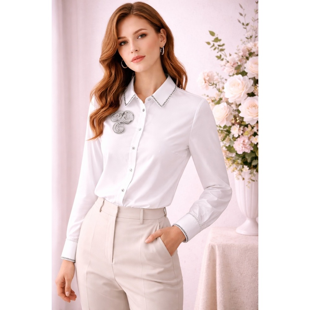 Chico's White Sz 25 No-Iron Chic Size 25 Long Sleeve Women's Shirt